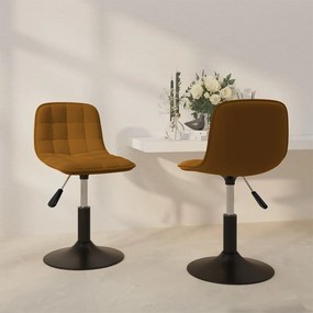 vidaXL Cadeiras de jantar giratórias 2 pcs veludo castanho