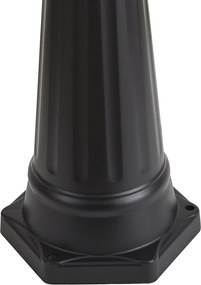 Lanterna de exterior clássica preta com cobre 220cm 3 luzes IP44 - Havana