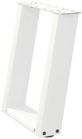 Pés para mesa de centro em formato de U, 2 peças, branco, 38x(42-43) c