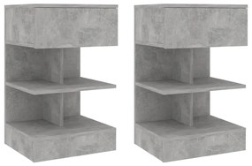 Mesas de cabeceira 2 pcs 40x35x65 cm cinzento cimento