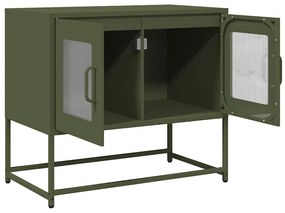 Móvel de TV 68x39x60,5 cm aço laminado a frio verde-azeitona