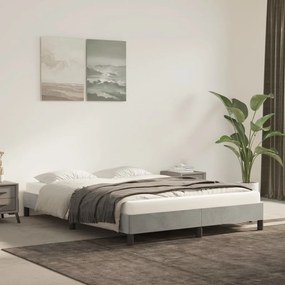 Estrutura de cama sem colchão 140x200 cm veludo cinzento-claro