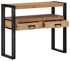 Mesa de Console vidaXL Preta 90x33x75 cm em Madeira de Acácia Sólida e