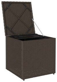 Caixa de Armazenamento Externa Marrom e Creme Rattan Médio