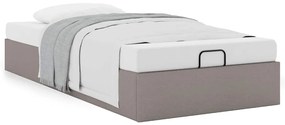 Estrutura de cama otomana sem colchão 100x200cm tecido cinzento
