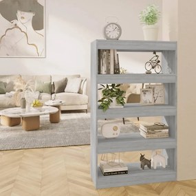 vidaXL Estante/divisória 80x30x135cm derivados madeira cinzento sonoma