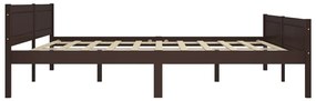 Estrutura de cama 200x200 cm pinho maciço castanho-escuro