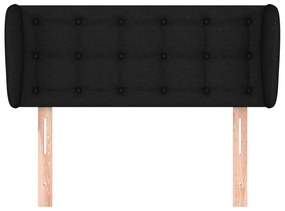 Cabeceira de cama c/ abas tecido 103x23x78/88 cm preto