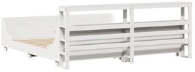 Cama sem colchão 180x200 cm madeira de pinho maciça branco