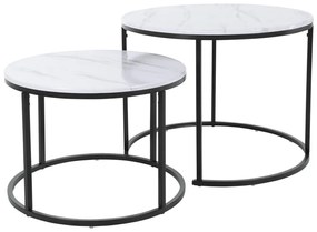 445860 H&S Collection 2 pcs conjunto de mesas de apoio branco
