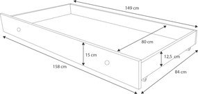 Cama de casal Sereia Luk 160x80 - Branco -colchão e estrado incluído