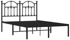 Estrutura de cama com cabeceira 120x190 cm metal preto