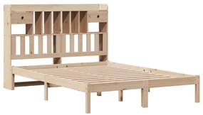 Cama com estante sem colchão 140x200 cm pinho maciço