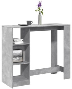 vidaXL Mesa de bar c/ prateleiras derivados de madeira cinza cimento