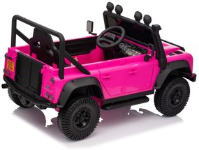 Jipe elétrico para crianças Land Rover Defender 110 SVX 12V, 4X4, luzes LED, bateria de lítio, licença ORIGINAL Rosa