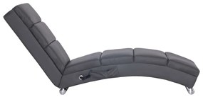 Chaise longue de massagens couro artificial cinzento