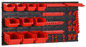 vidaXL 35pcs conjunto prateleiras de oficina 77x39cm PP vermelho/preto