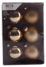 Bola Natal Dourado 6.5CM Pack 6