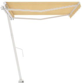 Toldo retrátil manual independente 450x300 cm amarelo e branco