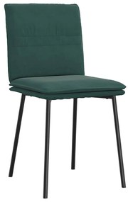 Cadeiras de jantar 6 pcs veludo verde-escuro