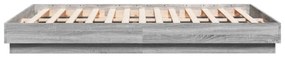Estrutura de cama com luzes LED 140x200 cm cinzento sonoma