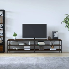 Móvel TV 200x30x50cm derivados madeira/metal carvalho castanho