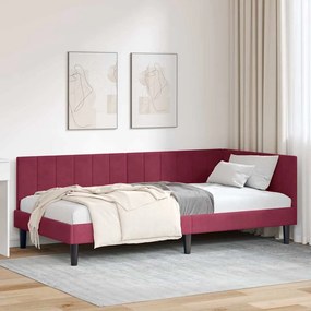 vidaXL Estrutura de Cama de Canto Vinho Vermelho 100 cm x 200 cm