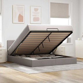 moldura de cama otomana vidaXL com tecido Taupe 180x200cm