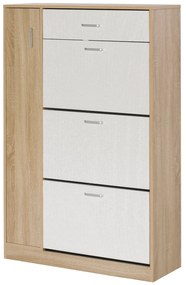 HOMCOM Sapateira 3 Portas para 18-27 Pares Sapatos Gaveta Armário Entrada Dormitório 84x30x132 cm Madeira | Aosom Portugal