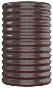 Canteiro elevado jardim 260x40x68cm aço revestido a pó castanho