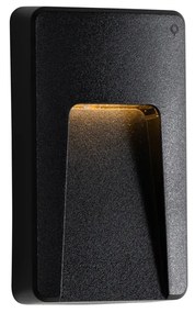 Conjunto de 2 Candeeiros de Parede Exteriores Retangulares Pretos com LED IP65 - Gem Moderno