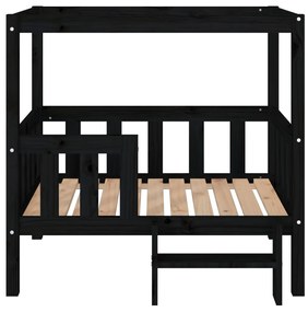 Cama para cães 95,5x73,5x90 cm madeira de pinho maciça preto