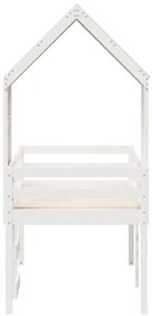 Cama alta com telhado 90x190 cm pinho maciço branco