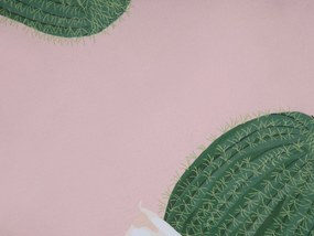 Tapete redondo rosa com catos ⌀ 120 cm ELDIVAN Beliani