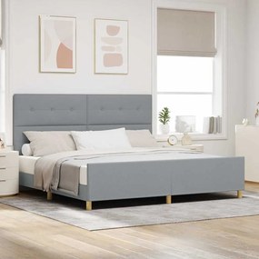 Cama vidaXL Cinza Claro 200x200 cm Tecido