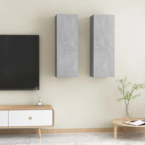 Móveis de TV 2 pcs derivados de madeira cinzento cimento