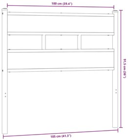 Cabeceira de cama 100cm derivados madeira/ferro carvalho sonoma