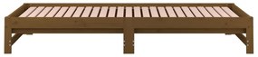 Estrutura sofá-cama de puxar 2x(90x200) cm pinho castanho-mel