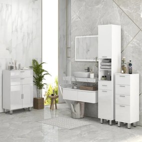 Armário Alto Damise de Casa de Banho de 180cm - Branco - Design Modern