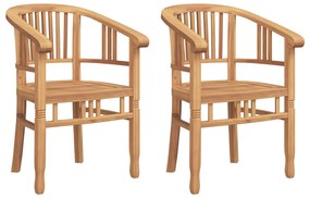 vidaXL Cadeira 2 pcs Castanho 63 x 58 x 89 cm Madeira de Teca Sólida