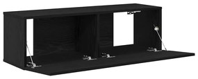 Armários de TV 2 pcs Carvalho Preto 100x30x30 cm Madeira engenheirada