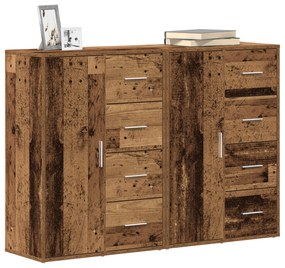 Buffets 2 pcs Madeira Velha 60x31x84 cm Madeira Engenharia