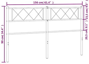Cabeceira de cama 150 cm metal branco