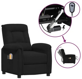 vidaXL Poltrona de massagens elétrica tecido de microfibra preto