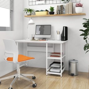 vidaXL Secretária de computador 105x55x72 cm MDF e metal branco