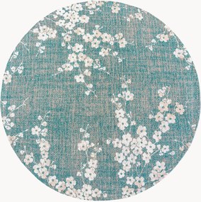 Tapete lavável redondo jacquard para interior e exterior Sakura