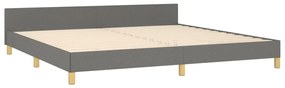 Estrutura de cama sem colchão 200x200 cm tecido cinzento-escuro