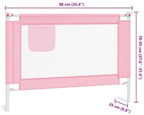 Barra de segurança p/ cama infantil tecido 90x25 cm rosa
