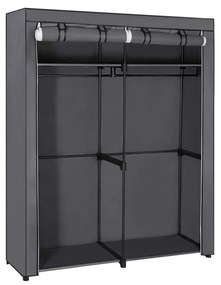 Armário portátil para quarto com 2 varões e capa de tecido. | SONGMICS | 140 x 43 x 174 cm | cinzento | RYG02GY.