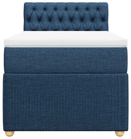 Cama com molas/colchão 90x190 cm tecido azul
